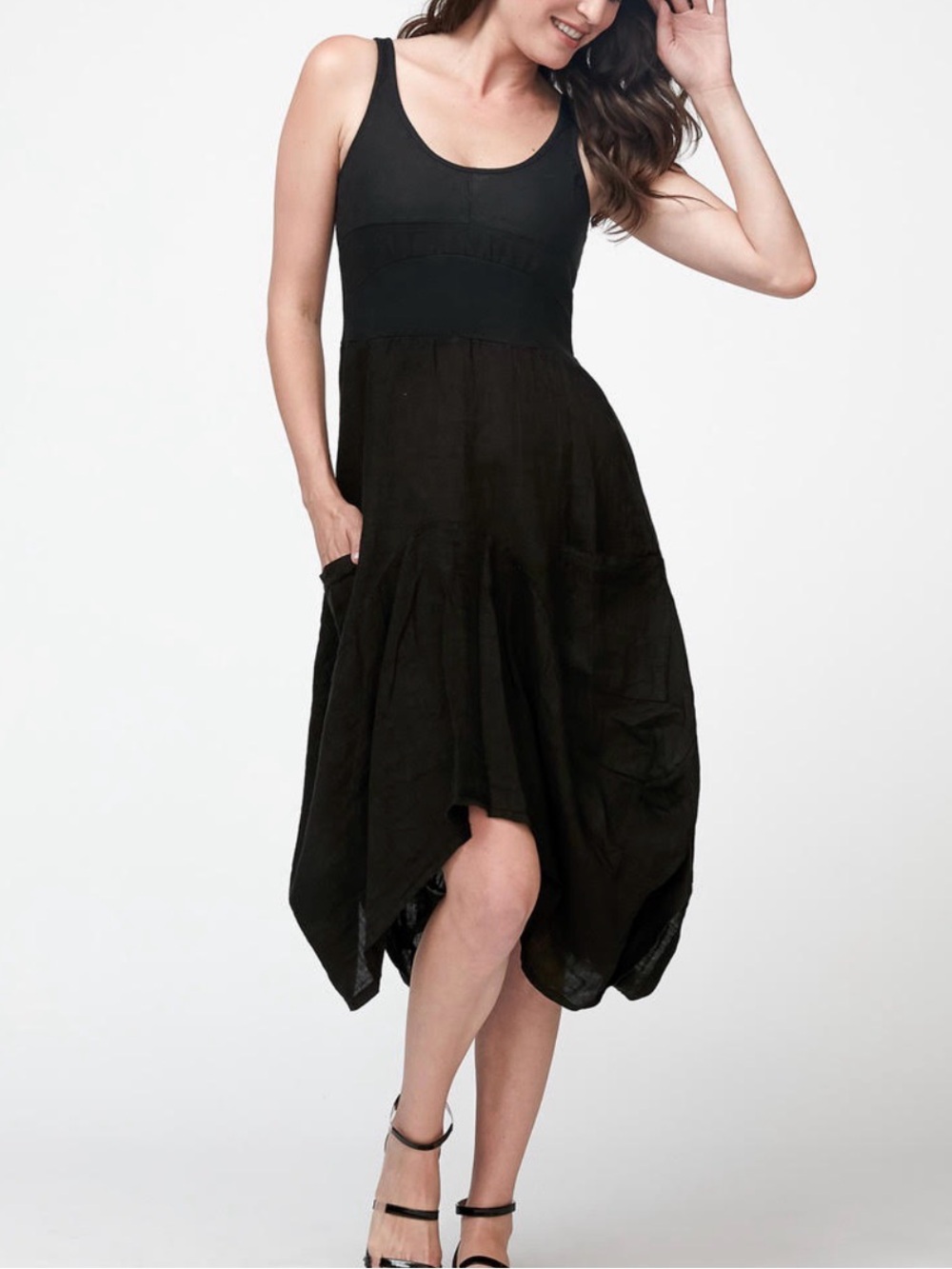 Inizio Italy Linen Magic Midi Dress Lagenlook sz L